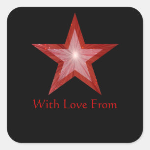 Adesivo quadrado 'With Love From'' da Estrela Verm