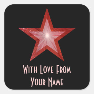 Adesivo quadrado 'With Love From'' da Estrela Verm