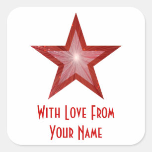 Adesivo quadrado 'With Love From'' da Estrela Verm