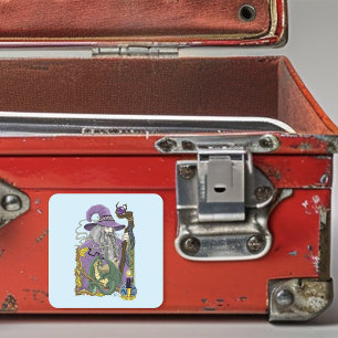 Adesivo Quadrado Wizard Dragon Fantasy Purple