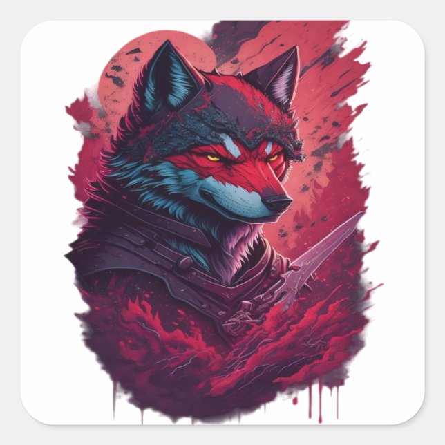 Adesivo Quadrado Wolf 13 (Frente)