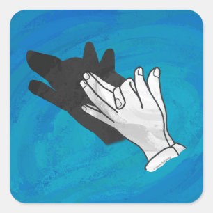 Adesivo Quadrado Wolf On Blue