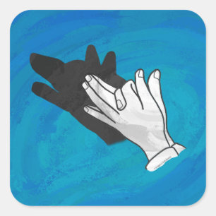 Adesivo Quadrado Wolf On Blue