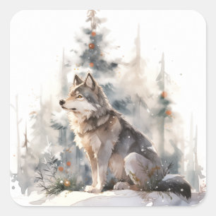 Adesivo Quadrado Wolf Stickers