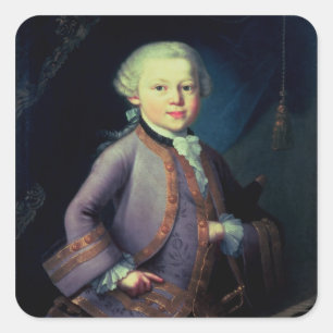Adesivo Quadrado Wolfgang Amadeus Mozart , 1763