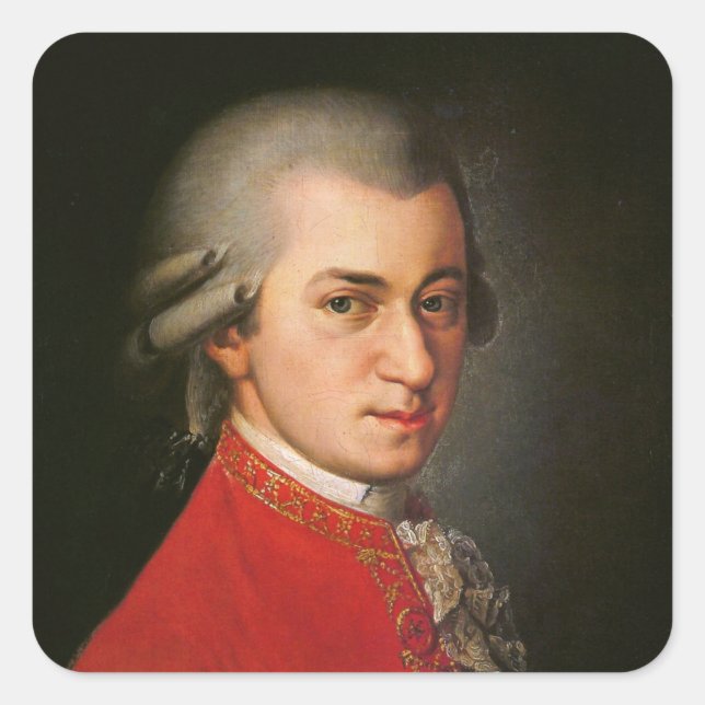Adesivo Quadrado Wolfgang Amadeus Mozart Retrato (Frente)