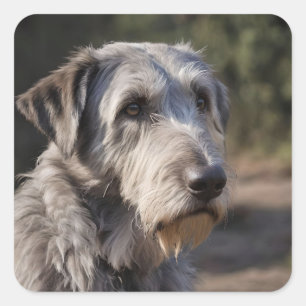 Adesivo Quadrado Wolfhound Irlandês Não Estou Amado,