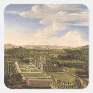 Adesivo Quadrado Wollaton Hall and Park, Nottingham, 1697 (petróleo