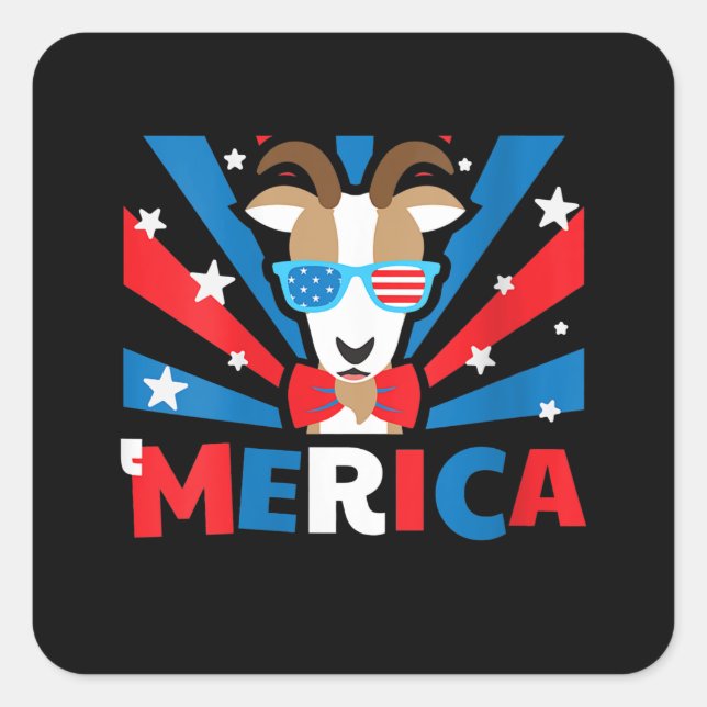 Adesivo Quadrado Womens Merica Goat (Frente)