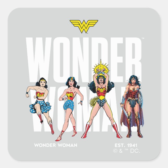 Adesivo Quadrado Wonder Woman Legends Forever Graphic (Frente)