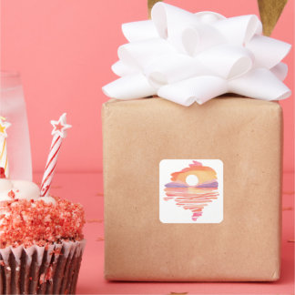 Adesivo Quadrado  Wonderful Sunset