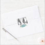 Adesivo Quadrado Wonderland Christmas Sticker - Teal<br><div class="desc">Coloque os envelopes dos seus cartões de Natal de saída nesta temporada de Natal com um adesivo de natal da Wonderland Winter. O design de Sticker apresenta uma cinza e uma cena de terra maravilhosa branca de inverno com um veado e uma rena adornada com flocos de neve em queda...</div>