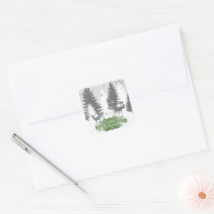 Adesivo Quadrado Wonderland Christmas Sticker - Verde