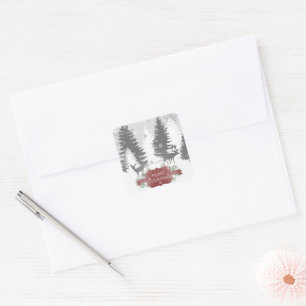 Adesivo Quadrado Wonderland Christmas Sticker - Vermelho