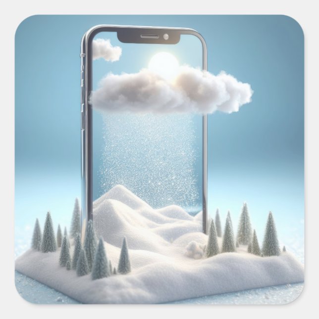 Adesivo Quadrado Wonderland de inverno em seu bolso (Frente)