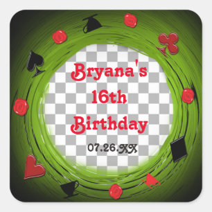 Adesivo Quadrado Wonderland Whimsical Mad Tea Party Swirl Sticker