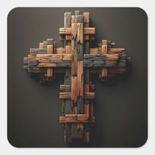 Adesivo Quadrado Wood Cross Stickers