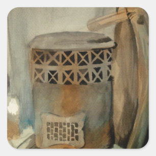 Adesivo Quadrado Wood Stove e Sythe