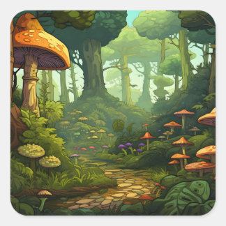 Adesivo Quadrado Woodland Whimsy