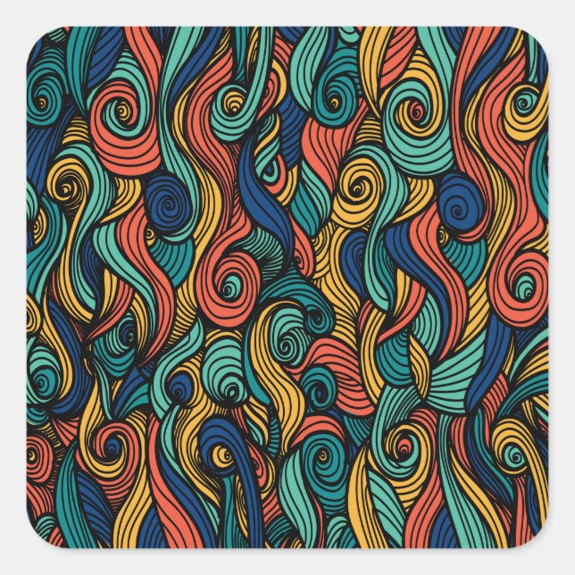 Adesivo Quadrado Wool Topped paisley (Frente)