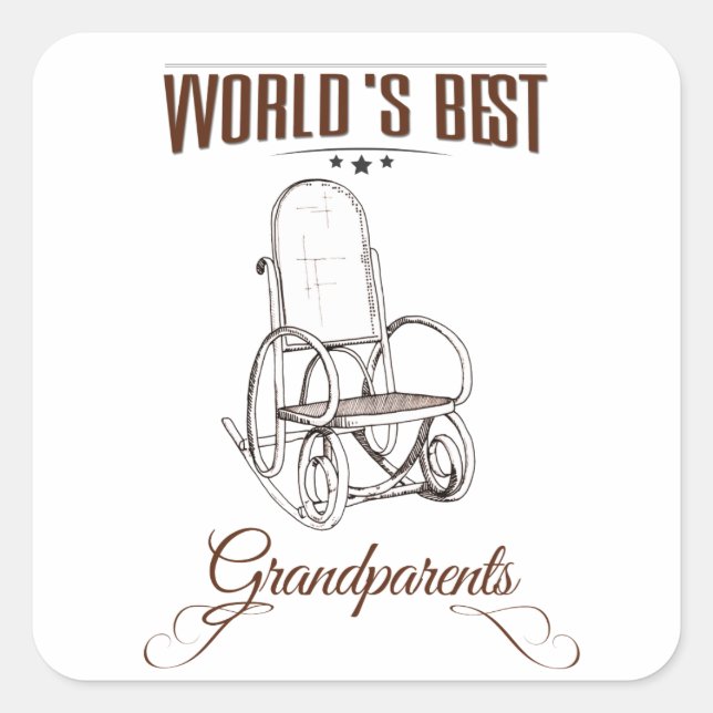 Adesivo Quadrado World's best grandpa (Frente)