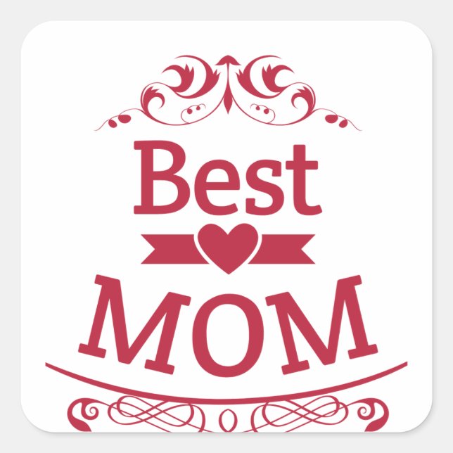 Adesivo Quadrado Worlds Best Mom (Frente)