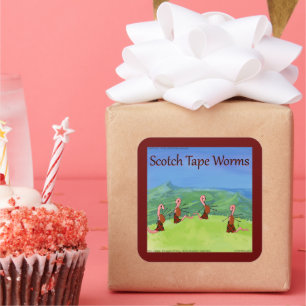 Adesivo Quadrado Worms Engraçados De rick London Da Escócia Comic