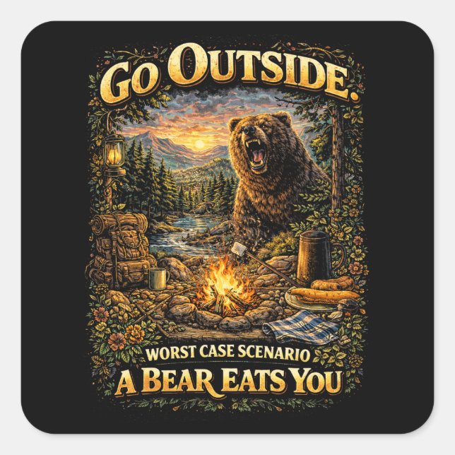 Adesivo Quadrado Worst Case Wilderness (Frente)