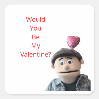 Adesivo Quadrado Would You Be My Valentine?