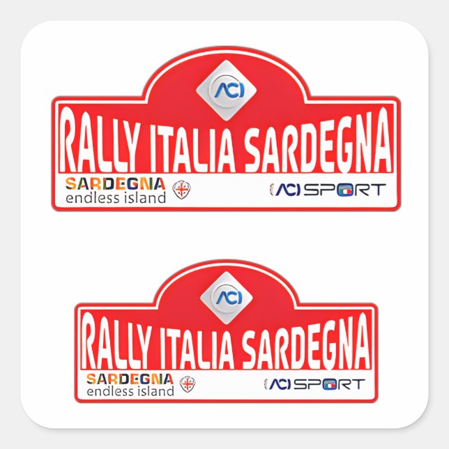Adesivo Quadrado WRC Rally Italia itália automobilística (Frente)