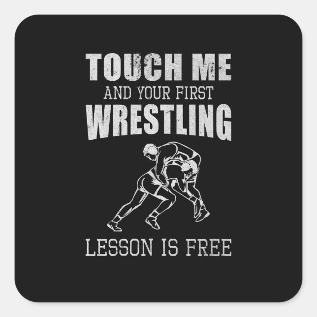 Adesivo Quadrado Wrestling Hour Fan Wrestler Coach Show Fight (Frente)