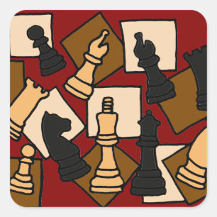 Adesivo Quadrado WW- o jogo de xadrez remenda a arte