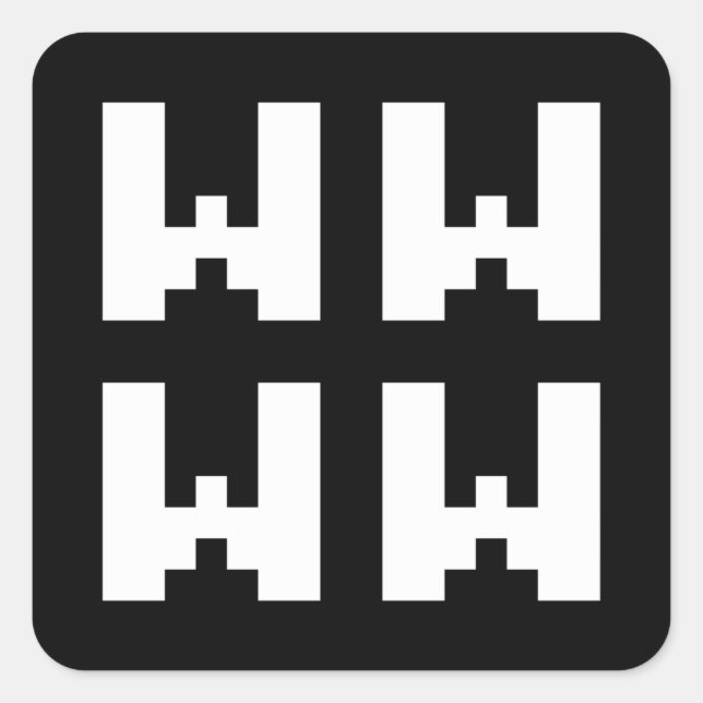 Adesivo Quadrado WWW | LOL - Vinheta quadrada para gírias na Intern (Frente)