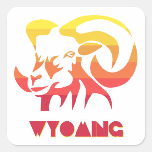 Adesivo Quadrado Wyoming Bighorn Sheep