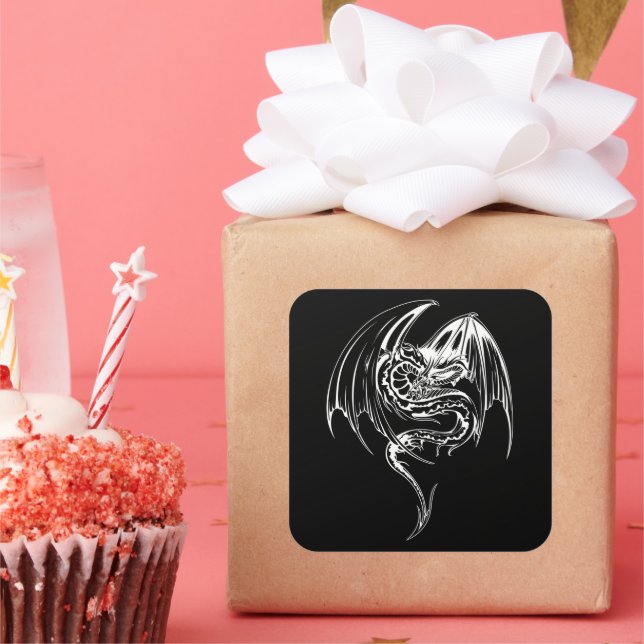 Adesivo Quadrado Wyvern Dragon São Criaturas Míticas Fantásticas (Festa)