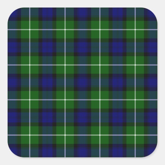 Adesivo Quadrado Xadrez azul-tartan (Frente)