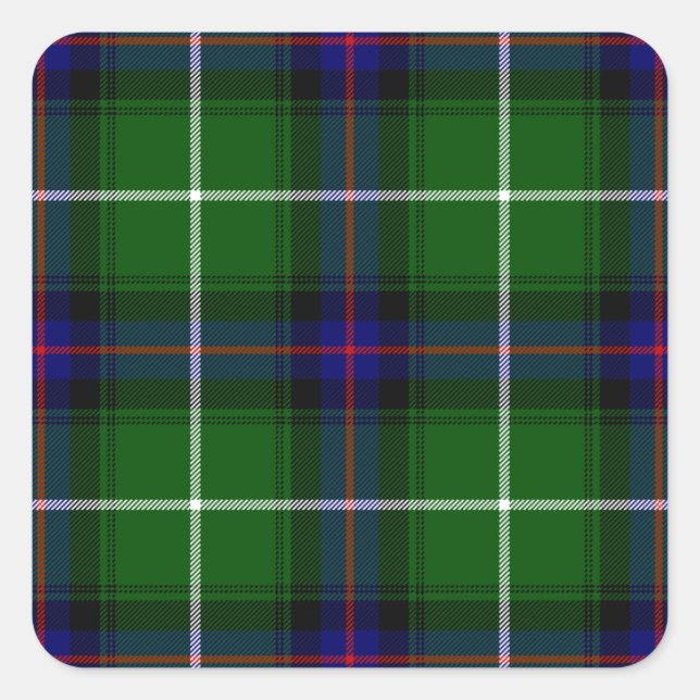 Adesivo Quadrado Xadrez azul verde MacDonald tartan (Frente)