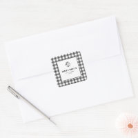 Xadrez branca preta Gingham Baby Q Chá de fraldas