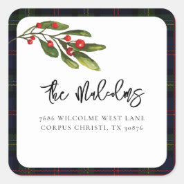 Adesivo Quadrado Xadrez Clássico Rústico Elegante Xadrez Escocês En