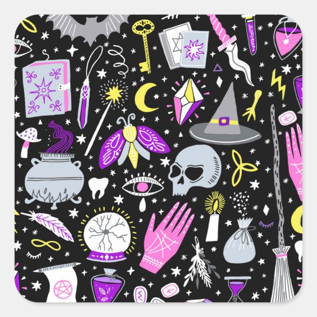 Adesivo Quadrado Xadrez de tartan castanho-laranja-vírgula. (Frente)