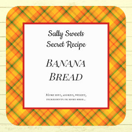 Adesivo Quadrado Xadrez Laranja Amarelo Gingham - Palhetas Personal