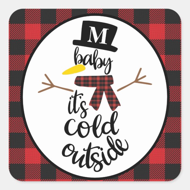 Adesivo Quadrado Xadrez Neve Vermelha e Negra (Frente)