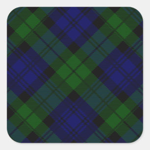 Adesivo Quadrado Xadrez preta do verde azul do tartan do clã do