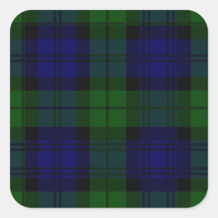 Adesivo Quadrado Xadrez preta do verde azul do tartan do clã do
