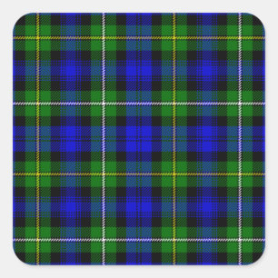 Adesivo Quadrado Xadrez verde azul Campbell tartan