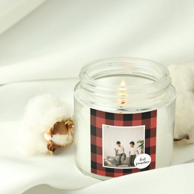 Adesivo Quadrado Xadrez Vermelha Buffalo Melhor Presente Da Avó Com (Criador carregado)