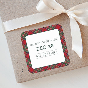 Adesivo Quadrado Xadrez Vermelha de Natal Stewart Tartan
