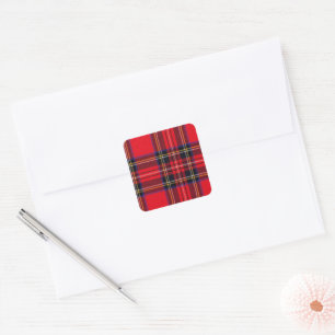 Adesivo Quadrado Xadrez vermelha de Stewart tartan