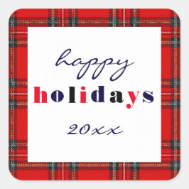 Adesivo Quadrado Xadrez vermelha - Sticker quadrado