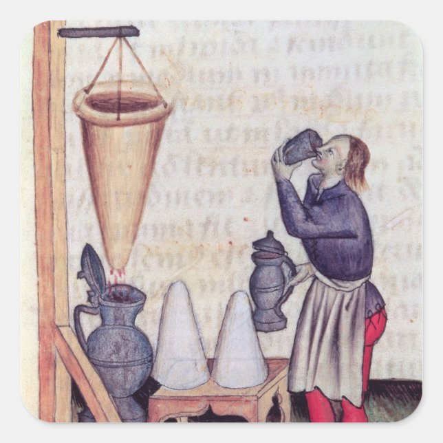 Adesivo Quadrado Xarope de fazer, de "Tractatus de Herbis" (Frente)